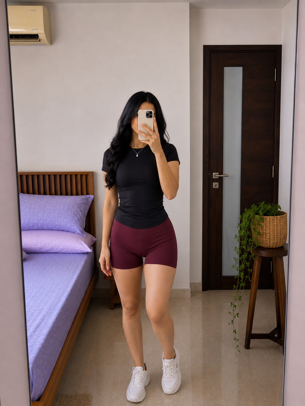 Black Slim-Fit Short-Sleeve Gym T-Shirt