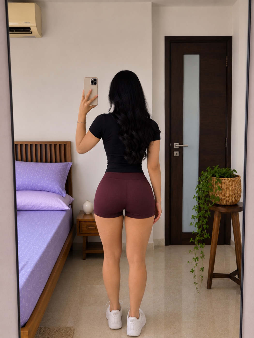 Black Slim-Fit Short-Sleeve Gym T-Shirt view 2