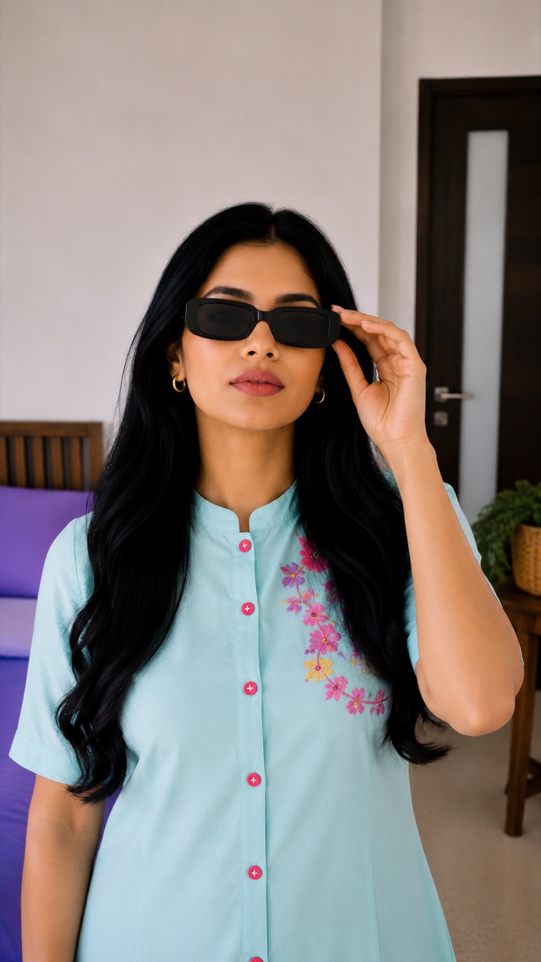 Black Square Sunglasses (UV Protected)