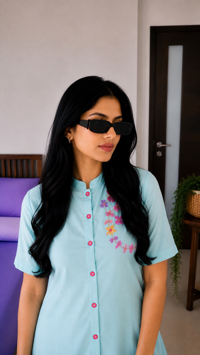 Black Square Sunglasses (UV Protected) view 2