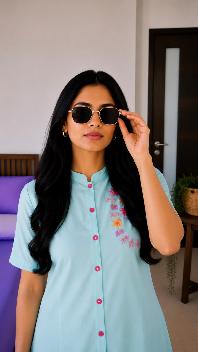 Gold-Metal Square Sunglasses (UV Protected)