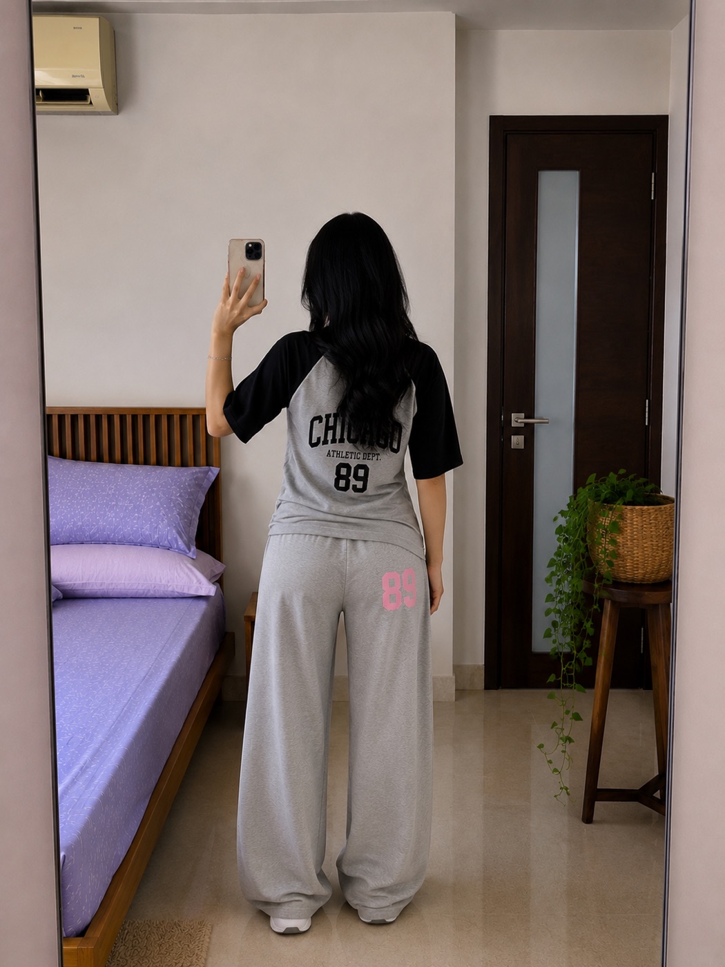 Chicago Raglan Oversized Tee & Wide-Leg Trackpant Set view 2